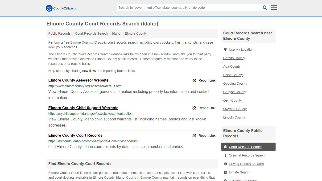 Elmore County Court Records Search (Idaho) - County Office