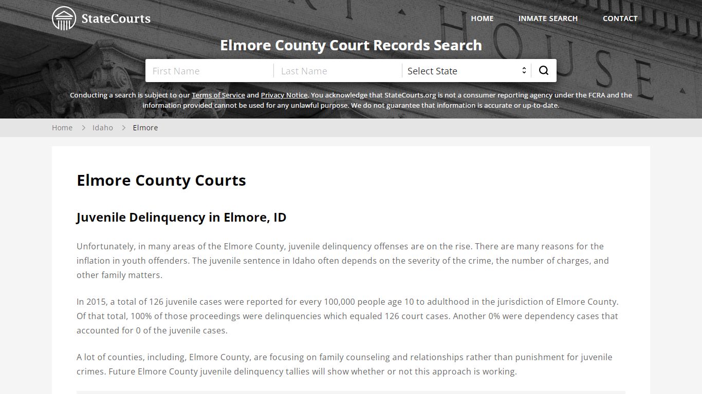 Elmore County, ID Courts - Records & Cases - StateCourts